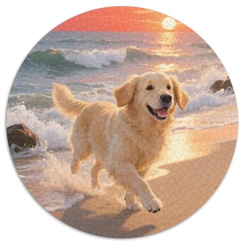 Hund 1000 Teiliges Rundpuzzle Für Erwachsene Und Kinder Animal | Lieblings-Aktivität Zu Hausee | Kreatives Vergnügen | 1000pcs (67.5x67.5cm) von CGANBKEPR
