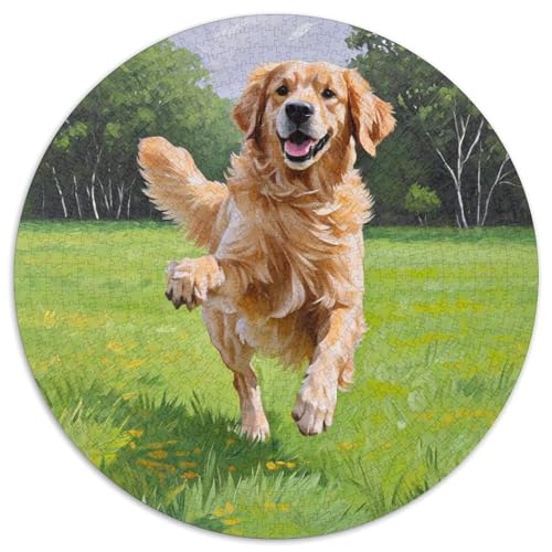 Hund 1000 Teiliges Rundpuzzle Für Erwachsene Und Kinder | Konzentrationsübung | Kreatives Freizeitvergnügen | 1000pcs (67.5x67.5cm) von CGANBKEPR