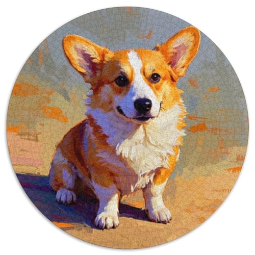 Hund 1000 Teiliges Rundpuzzle Für Erwachsene Und Kinder | Konzentrationsübung | Kreatives Vergnügen | 1000pcs (67.5x67.5cm) von CGANBKEPR