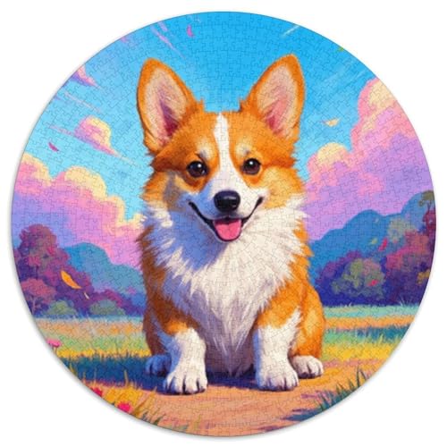 Hund 1000 Teiliges Rundpuzzle Für Erwachsene Und Kinder | Lieblings-Aktivität Zu Hausee | Kreatives Vergnügen | 1000pcs (67.5x67.5cm) von CGANBKEPR