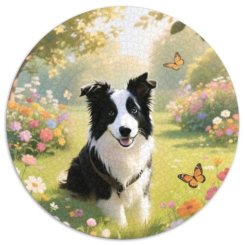 Hund 1000 Teiliges Rundpuzzle Für Jugendliche Animal | Konzentrationsübung | Kreatives Freizeitvergnügen | 1000pcs (67.5x67.5cm) von CGANBKEPR