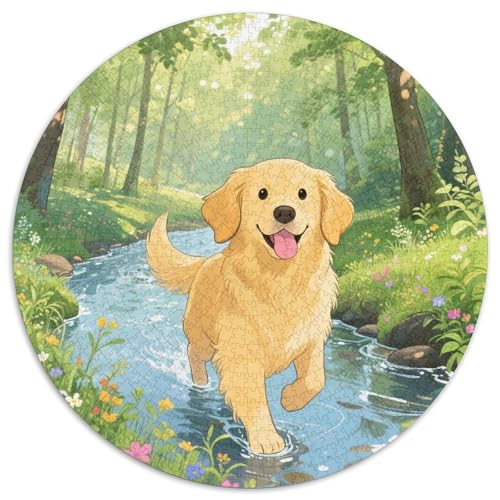Hund 1000 Teiliges Rundpuzzle Für Jugendliche | Hochwertiges Puzzle-Set | Kreatives Freizeitvergnügen | 1000pcs (67.5x67.5cm) von CGANBKEPR