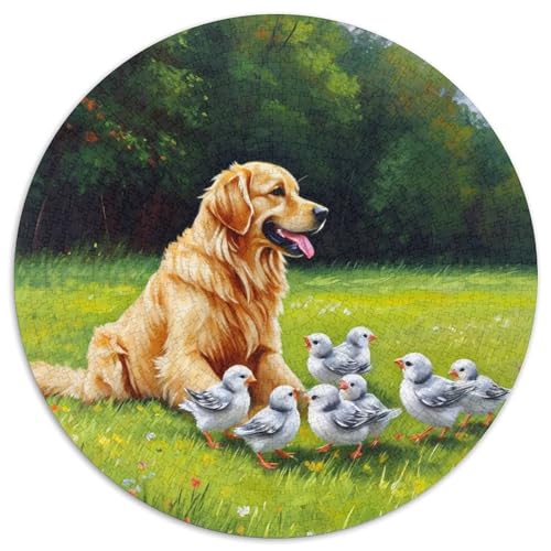 Hund 1000 Teiliges Rundpuzzle Für Jugendliche Hund | Konzentrationsübung | Kreatives Freizeitvergnügen | 1000pcs (67.5x67.5cm) von CGANBKEPR