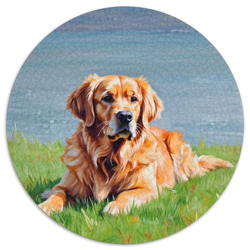 Hund 1000 Teiliges Rundpuzzle Für Jugendliche Hund | Konzentrationsübung | Kreatives Vergnügen | 1000pcs (67.5x67.5cm) von CGANBKEPR