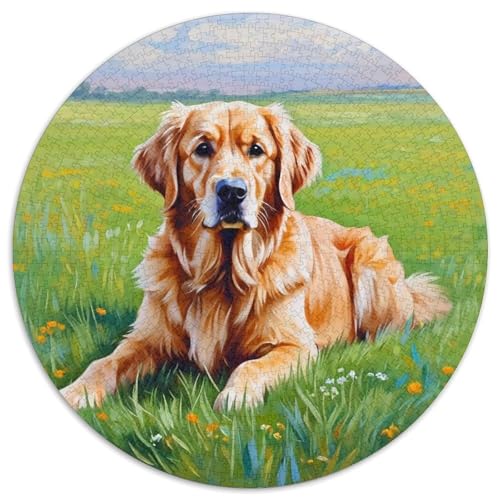 Hund 1000 Teiliges Rundpuzzle Für Jugendliche Hund | Lieblings-Aktivität Zu Hausee | Kreatives Freizeitvergnügen | 1000pcs (67.5x67.5cm) von CGANBKEPR