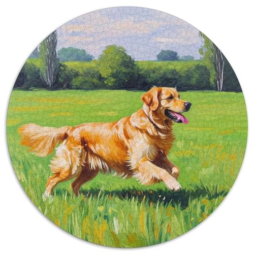 Hund 1000 Teiliges Rundpuzzle Für Jugendliche | Intelligenz-Training | Kreatives Freizeitvergnügen | 1000pcs (67.5x67.5cm) von CGANBKEPR