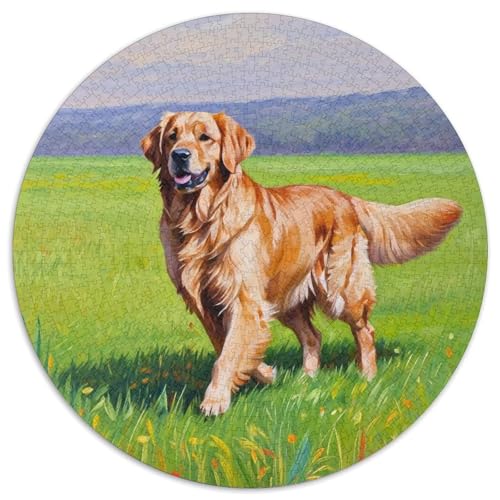 Hund 1000 Teiliges Rundpuzzle Für Jugendliche | Intelligenz-Training | Kreatives Freizeitvergnügen | 1000pcs (67.5x67.5cm) von CGANBKEPR