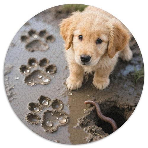 Hund 1000 Teiliges Rundpuzzle Für Jugendliche | Konzentrationsübung | Kreatives Vergnügen | 1000pcs (67.5x67.5cm) von CGANBKEPR