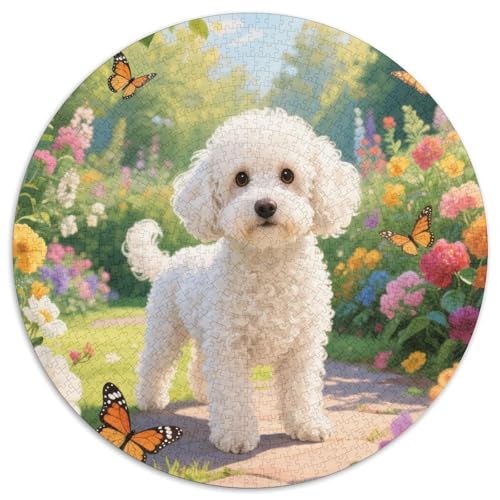 Hund 1000 Teiliges Rundpuzzle Puzzle Für Hobby-Puzzler Animal | Hochwertiges Puzzle-Set | Kreatives Freizeitvergnügen | 1000pcs (67.5x67.5cm) von CGANBKEPR