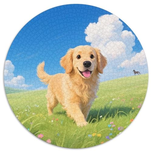 Hund 1000 Teiliges Rundpuzzle Puzzle Für Hobby-Puzzler | Hochwertiges Puzzle-Set | Kreatives Freizeitvergnügen | 1000pcs (67.5x67.5cm) von CGANBKEPR