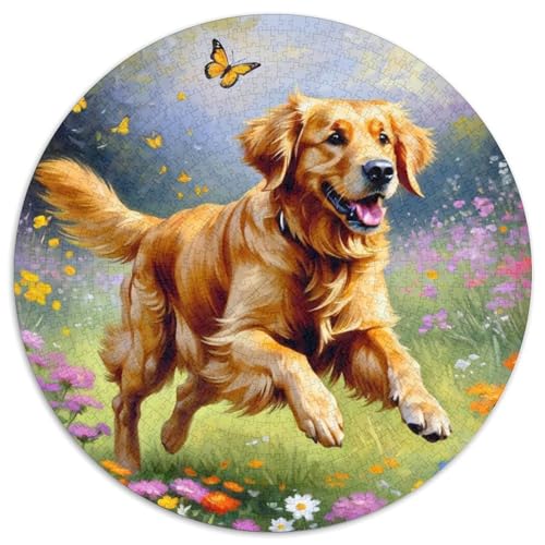 Hund 1000 Teiliges Rundpuzzle Puzzle Für Hobby-Puzzler | Hochwertiges Puzzle-Set | Kreatives Vergnügen | 1000pcs (67.5x67.5cm) von CGANBKEPR