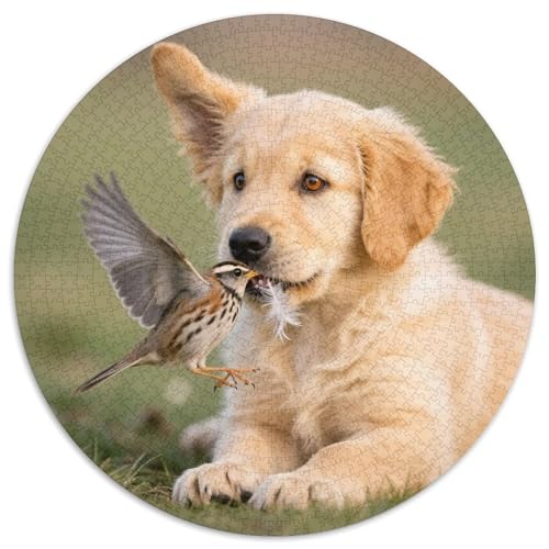 Hund 1000 Teiliges Rundpuzzle Puzzle Für Hobby-Puzzler Hund | Hochwertiges Puzzle-Set | Kreatives Vergnügen | 1000pcs (67.5x67.5cm) von CGANBKEPR