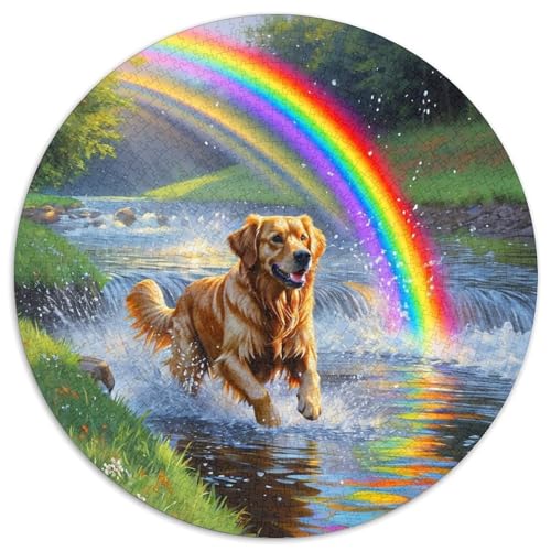Hund 1000 Teiliges Rundpuzzle Puzzle Für Hobby-Puzzler Hund | Intelligenz-Training | Kreatives Freizeitvergnügen | 1000pcs (67.5x67.5cm) von CGANBKEPR