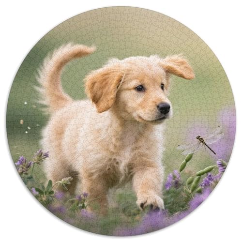 Hund 1000 Teiliges Rundpuzzle Puzzle Für Hobby-Puzzler Hund | Konzentrationsübung | Kreatives Vergnügen | 1000pcs (67.5x67.5cm) von CGANBKEPR