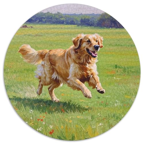 Hund 1000 Teiliges Rundpuzzle Puzzle Für Hobby-Puzzler Hund | Lieblings-Aktivität Zu Hausee | Kreatives Freizeitvergnügen | 1000pcs (67.5x67.5cm) von CGANBKEPR