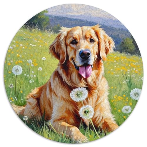 Hund 1000 Teiliges Rundpuzzle Puzzle Für Hobby-Puzzler Hund | Lieblings-Aktivität Zu Hausee | Kreatives Freizeitvergnügen | 1000pcs (67.5x67.5cm) von CGANBKEPR