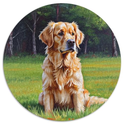 Hund 1000 Teiliges Rundpuzzle Puzzle Für Hobby-Puzzler Hund | Lieblings-Aktivität Zu Hausee | Kreatives Vergnügen | 1000pcs (67.5x67.5cm) von CGANBKEPR