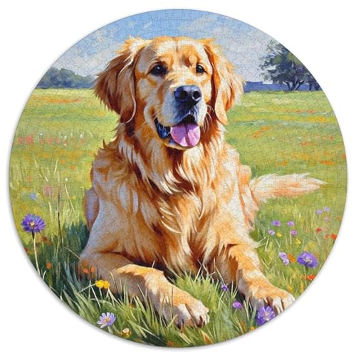 Hund 1000 Teiliges Rundpuzzle Puzzle Für Hobby-Puzzler | Intelligenz-Training | Kreatives Freizeitvergnügen | 1000pcs (67.5x67.5cm) von CGANBKEPR