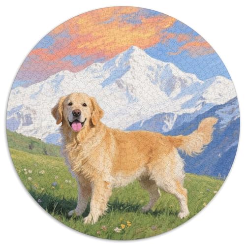 Hund 1000 Teiliges Rundpuzzle Puzzle Für Hobby-Puzzler | Konzentrationsübung | Kreatives Vergnügen | 1000pcs (67.5x67.5cm) von CGANBKEPR
