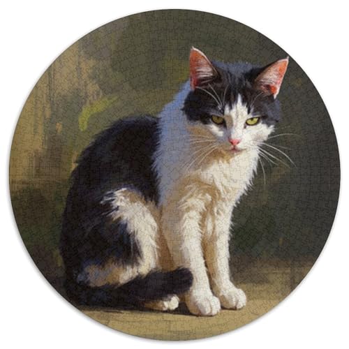 Katze 1000 Teiliges Rundpuzzle Für Jugendliche Animal | Intelligenz-Training | Kreatives Freizeitvergnügen | 1000pcs (67.5x67.5cm) von CGANBKEPR