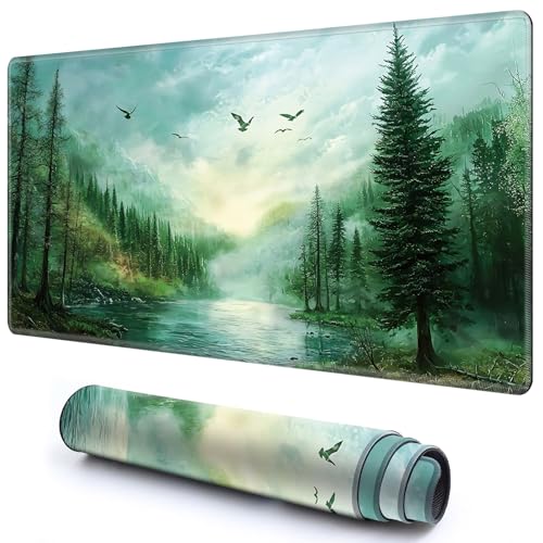 Cute Playmat for MTG Card Game Playing 59.9 cmx34.8 cm Non-Slip Desk Mat with Smooth Surface and Stitched Edge for TCG Card Board Games Accessory - Green Forest Cute Playmat for MTG Card Game Playing 59.9 cmx34.8 cm Non-Slip Desk Mat with Smooth Surface and Stitched Edge for TCG Card Board Games Accessory - Green Forest von CGFGHHUY
