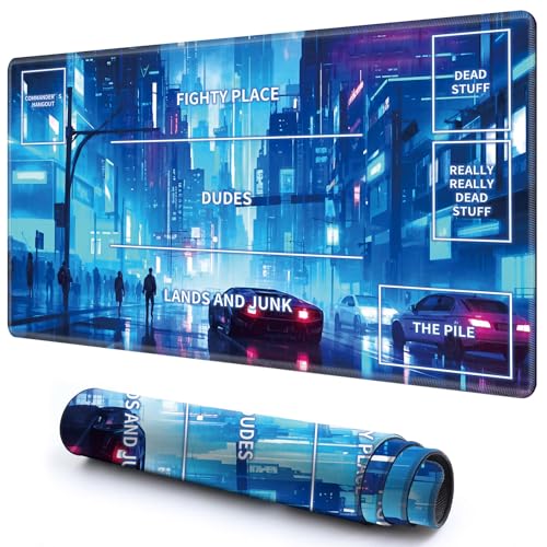 Cute Playmat with Zones -1 for MTG Card Game Playing 59.9 cmx34.8 cm Non-Slip Desk Mat with Smooth Surface and Stitched Edge for TCG Card Board Games Accessory - Blue City Cute Playmat with Zones -1 for MTG Card Game Playing 59.9 cmx34.8 cm Non-Slip Desk Mat with Smooth Surface and Stitched Edge for TCG Card Board Games Accessory - Blue City von CGFGHHUY