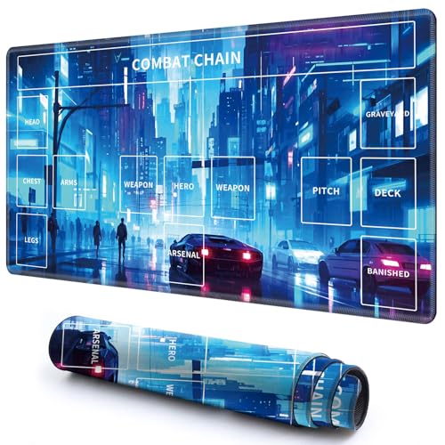 Cute Playmat with Zones -3 for MTG Card Game Playing 59.9 cmx34.8 cm Non-Slip Desk Mat with Smooth Surface and Stitched Edge for TCG Card Board Games Accessory - Blue City Cute Playmat with Zones -3 for MTG Card Game Playing 59.9 cmx34.8 cm Non-Slip Desk Mat with Smooth Surface and Stitched Edge for TCG Card Board Games Accessory - Blue City von CGFGHHUY