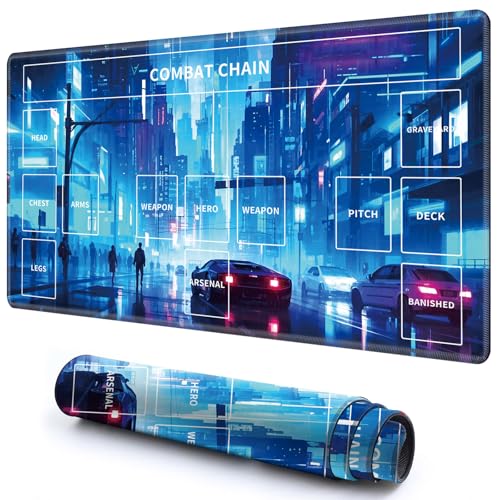 Cute Playmat with Zones -3 for MTG Card Game Playing 69.8 cm x 39.9 cm Non-Slip Desk Mat with Smooth Surface and Stitched Edge for TCG Card Board Games Accessory - Blue City Cute Playmat with Zones -3 for MTG Card Game Playing 69.8 cm x 39.9 cm Non-Slip Desk Mat with Smooth Surface and Stitched Edge for TCG Card Board Games Accessory - Blue City von CGFGHHUY