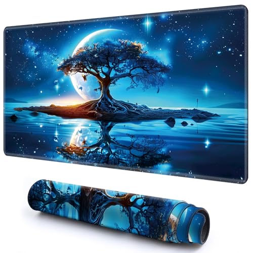 Niedliche Spielmatte für MTG-Kartenspiel, 59,9 x 34,8 cm, rutschfeste Schreibtischunterlage mit glatter Oberfläche und genähtem Rand, für TCG-Karte, Brettspiele, Zubehör, Blauer Galaxienbaum Niedliche Spielmatte für MTG-Kartenspiel, 59,9 x 34,8 cm, rutschfeste Schreibtischunterlage mit glatter Oberfläche und genähtem Rand, für TCG-Karte, Brettspiele, Zubehör, Blauer Galaxienbaum von CGFGHHUY