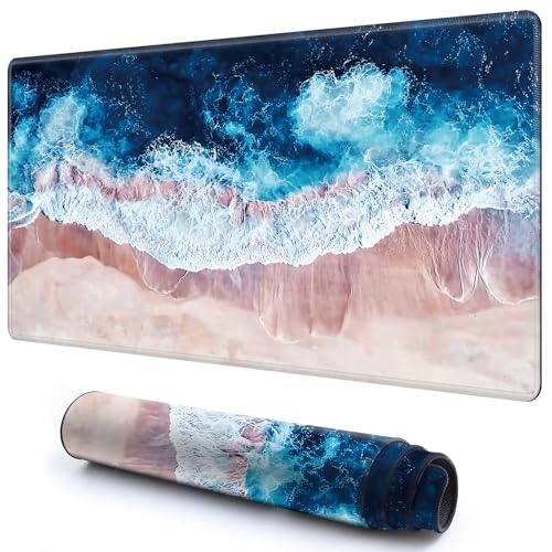 Niedliche Spielmatte für MTG-Kartenspiel, 59,9 x 34,8 cm, rutschfeste Schreibtischunterlage mit glatter Oberfläche und genähtem Rand, für TCG-Karte, Brettspiele, Zubehör, Blauer Meeresstrand Niedliche Spielmatte für MTG-Kartenspiel, 59,9 x 34,8 cm, rutschfeste Schreibtischunterlage mit glatter Oberfläche und genähtem Rand, für TCG-Karte, Brettspiele, Zubehör, Blauer Meeresstrand von CGFGHHUY