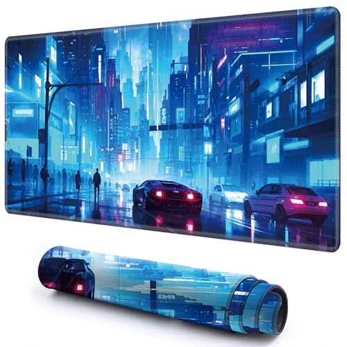 Niedliche Spielmatte für MTG-Kartenspiel, 69,8 x 39,9 cm, rutschfeste Schreibtischunterlage mit glatter Oberfläche und genähtem Rand, für TCG-Karte, Brettspiele, Zubehör, Blaue Stadt Niedliche Spielmatte für MTG-Kartenspiel, 69,8 x 39,9 cm, rutschfeste Schreibtischunterlage mit glatter Oberfläche und genähtem Rand, für TCG-Karte, Brettspiele, Zubehör, Blaue Stadt von CGFGHHUY