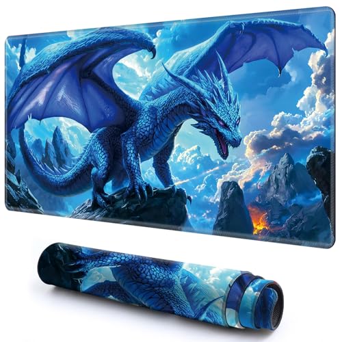 Niedliche Spielmatte für MTG-Kartenspiel, 69,8 x 39,9 cm, rutschfeste Schreibtischunterlage mit glatter Oberfläche und genähtem Rand, für TCG-Karte, Brettspiele, Zubehör, Blauer Drache Niedliche Spielmatte für MTG-Kartenspiel, 69,8 x 39,9 cm, rutschfeste Schreibtischunterlage mit glatter Oberfläche und genähtem Rand, für TCG-Karte, Brettspiele, Zubehör, Blauer Drache von CGFGHHUY