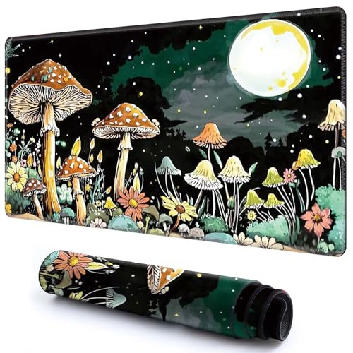 Niedliche Spielmatte für MTG-Kartenspiel, 69,8 x 49,9 cm, rutschfeste Schreibtischunterlage mit glatter Oberfläche und genähtem Rand, für TCG-Karte, Brettspiele, Zubehör, Pilz, Sonnenblume, Mond Niedliche Spielmatte für MTG-Kartenspiel, 69,8 x 49,9 cm, rutschfeste Schreibtischunterlage mit glatter Oberfläche und genähtem Rand, für TCG-Karte, Brettspiele, Zubehör, Pilz, Sonnenblume, Mond von CGFGHHUY
