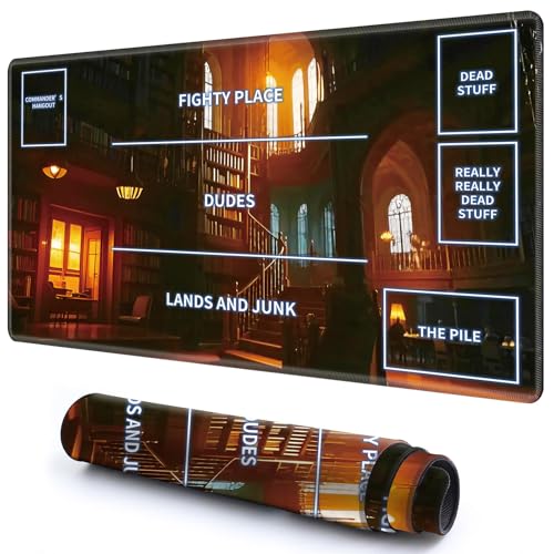 Niedliche Spielmatte mit Zonen -1 für MTG-Kartenspiel, 59,9 x 34,8 cm, rutschfeste Schreibtischunterlage mit glatter Oberfläche und genähtem Rand für TCG-Karten-Spiele-Zubehör, Bücherregal Niedliche Spielmatte mit Zonen -1 für MTG-Kartenspiel, 59,9 x 34,8 cm, rutschfeste Schreibtischunterlage mit glatter Oberfläche und genähtem Rand für TCG-Karten-Spiele-Zubehör, Bücherregal von CGFGHHUY