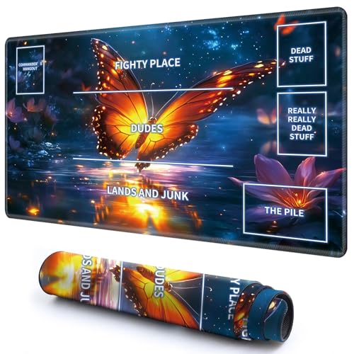 Niedliche Spielmatte mit Zonen -1 für MTG-Kartenspiel, 69,8 x 49,9 cm, rutschfeste Schreibtischunterlage mit glatter Oberfläche und genähtem Rand für TCG-Karten-Brettspiele, Zubehör, leuchtende Niedliche Spielmatte mit Zonen -1 für MTG-Kartenspiel, 69,8 x 49,9 cm, rutschfeste Schreibtischunterlage mit glatter Oberfläche und genähtem Rand für TCG-Karten-Brettspiele, Zubehör, leuchtende von CGFGHHUY