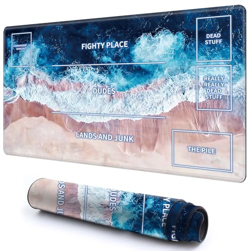 Niedliche Spielmatte mit Zonen -1 für MTG-Kartenspiel, 69,8 x 49,9 cm, rutschfeste Schreibtischunterlage mit glatter Oberfläche und genähtem Rand für TCG-Karten-Spiele-Zubehör, Blauer Meeresstrand Niedliche Spielmatte mit Zonen -1 für MTG-Kartenspiel, 69,8 x 49,9 cm, rutschfeste Schreibtischunterlage mit glatter Oberfläche und genähtem Rand für TCG-Karten-Spiele-Zubehör, Blauer Meeresstrand von CGFGHHUY