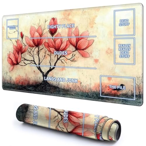 Niedliche Spielmatte mit Zonen -1 für MTG-Kartenspiel, 69,8 x 49,9 cm, rutschfeste Schreibtischunterlage mit glatter Oberfläche und genähtem Rand für TCG-Karten-Spiele-Zubehör, Roter Baum Niedliche Spielmatte mit Zonen -1 für MTG-Kartenspiel, 69,8 x 49,9 cm, rutschfeste Schreibtischunterlage mit glatter Oberfläche und genähtem Rand für TCG-Karten-Spiele-Zubehör, Roter Baum von CGFGHHUY