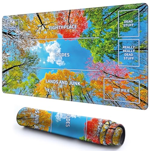 Niedliche Spielmatte mit Zonen -1 für MTG-Kartenspiel, 69,8 x 49,9 cm, rutschfeste Schreibtischunterlage mit glatter Oberfläche und genähtem Rand für TCG-Karten-Spiele-Zubehör, bunter Baum Niedliche Spielmatte mit Zonen -1 für MTG-Kartenspiel, 69,8 x 49,9 cm, rutschfeste Schreibtischunterlage mit glatter Oberfläche und genähtem Rand für TCG-Karten-Spiele-Zubehör, bunter Baum von CGFGHHUY