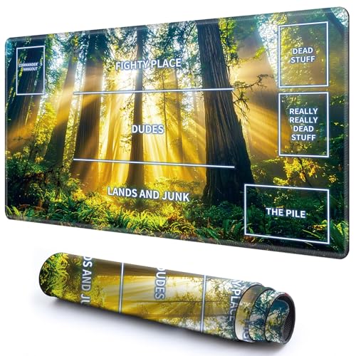 Niedliche Spielmatte mit Zonen -1 für MTG-Kartenspiel, 69,8 x 49,9 cm, rutschfeste Schreibtischunterlage mit glatter Oberfläche und genähtem Rand für TCG-Kartenspiele, Zubehör, grüner Waldbaum Niedliche Spielmatte mit Zonen -1 für MTG-Kartenspiel, 69,8 x 49,9 cm, rutschfeste Schreibtischunterlage mit glatter Oberfläche und genähtem Rand für TCG-Kartenspiele, Zubehör, grüner Waldbaum von CGFGHHUY