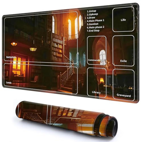 Niedliche Spielmatte mit Zonen -2 für MTG-Kartenspiel, 59,9 x 34,8 cm, rutschfeste Schreibtischunterlage mit glatter Oberfläche und genähtem Rand für TCG-Karten-Spiele-Zubehör, Bücherregal Niedliche Spielmatte mit Zonen -2 für MTG-Kartenspiel, 59,9 x 34,8 cm, rutschfeste Schreibtischunterlage mit glatter Oberfläche und genähtem Rand für TCG-Karten-Spiele-Zubehör, Bücherregal von CGFGHHUY