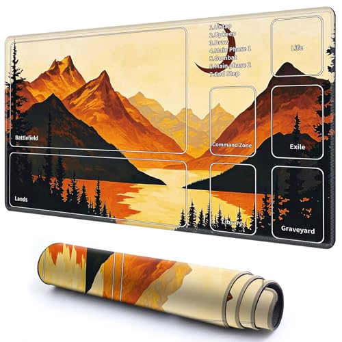 Niedliche Spielmatte mit Zonen -2 für MTG-Kartenspiel, 59,9 x 34,8 cm, rutschfeste Schreibtischunterlage mit glatter Oberfläche und genähtem Rand für TCG-Kartenspiele, Zubehör – Bergmondbaum Niedliche Spielmatte mit Zonen -2 für MTG-Kartenspiel, 59,9 x 34,8 cm, rutschfeste Schreibtischunterlage mit glatter Oberfläche und genähtem Rand für TCG-Kartenspiele, Zubehör – Bergmondbaum von CGFGHHUY