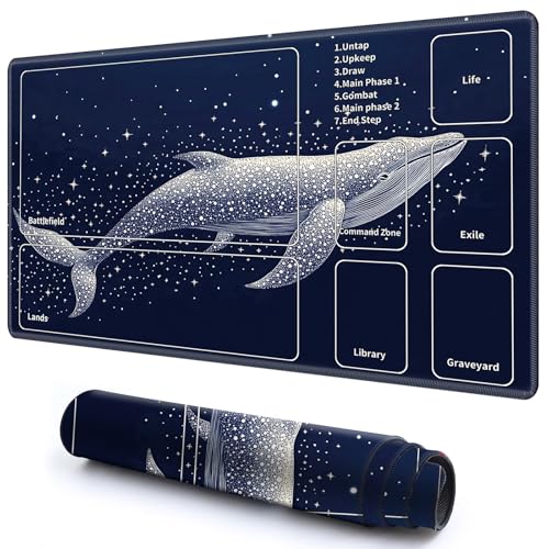 Niedliche Spielmatte mit Zonen -2 für MTG-Kartenspiel, 69,8 x 49,9 cm, rutschfeste Schreibtischunterlage mit glatter Oberfläche und genähtem Rand für TCG-Karten-Brettspiele, Zubehör, Blauer Niedliche Spielmatte mit Zonen -2 für MTG-Kartenspiel, 69,8 x 49,9 cm, rutschfeste Schreibtischunterlage mit glatter Oberfläche und genähtem Rand für TCG-Karten-Brettspiele, Zubehör, Blauer von CGFGHHUY