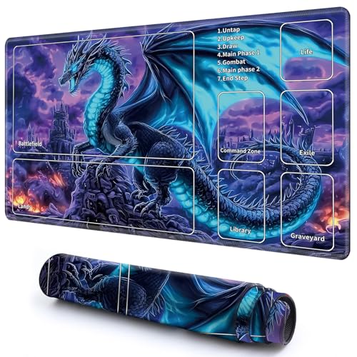 Niedliche Spielmatte mit Zonen -2 für MTG-Kartenspiel, 69,8 x 49,9 cm, rutschfeste Schreibtischunterlage mit glatter Oberfläche und genähtem Rand für TCG-Karten-Brettspiele, Zubehör, lila Wolke blauer Niedliche Spielmatte mit Zonen -2 für MTG-Kartenspiel, 69,8 x 49,9 cm, rutschfeste Schreibtischunterlage mit glatter Oberfläche und genähtem Rand für TCG-Karten-Brettspiele, Zubehör, lila Wolke blauer von CGFGHHUY