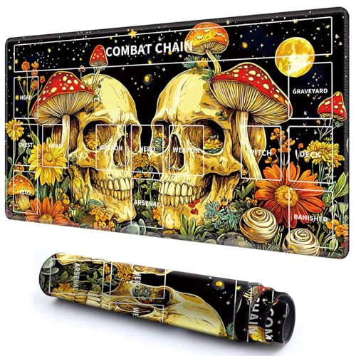 Niedliche Spielmatte mit Zonen -3 für MTG-Kartenspiel, 59,9 x 34,8 cm, rutschfeste Schreibtischunterlage mit glatter Oberfläche und genähtem Rand für TCG-Karte, Brettspiele, Zubehör, Pilzschädel Mond Niedliche Spielmatte mit Zonen -3 für MTG-Kartenspiel, 59,9 x 34,8 cm, rutschfeste Schreibtischunterlage mit glatter Oberfläche und genähtem Rand für TCG-Karte, Brettspiele, Zubehör, Pilzschädel Mond von CGFGHHUY