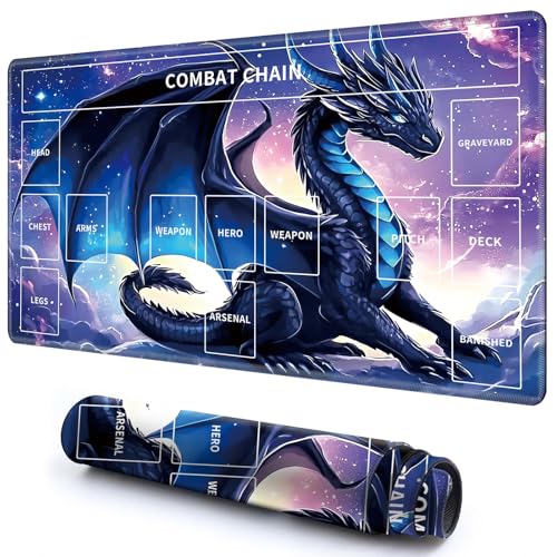 Niedliche Spielmatte mit Zonen -3 für MTG-Kartenspiel, 59,9 x 34,8 cm, rutschfeste Schreibtischunterlage mit glatter Oberfläche und genähtem Rand für TCG-Karten-Brettspiele, Zubehör, Galaxie-Blauer Niedliche Spielmatte mit Zonen -3 für MTG-Kartenspiel, 59,9 x 34,8 cm, rutschfeste Schreibtischunterlage mit glatter Oberfläche und genähtem Rand für TCG-Karten-Brettspiele, Zubehör, Galaxie-Blauer von CGFGHHUY