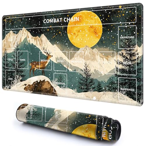 Niedliche Spielmatte mit Zonen -3 für MTG-Kartenspiel, 59,9 x 34,8 cm, rutschfeste Schreibtischunterlage mit glatter Oberfläche und genähtem Rand für TCG-Karten-Brettspiele, Zubehör, Gelber Mond Niedliche Spielmatte mit Zonen -3 für MTG-Kartenspiel, 59,9 x 34,8 cm, rutschfeste Schreibtischunterlage mit glatter Oberfläche und genähtem Rand für TCG-Karten-Brettspiele, Zubehör, Gelber Mond von CGFGHHUY