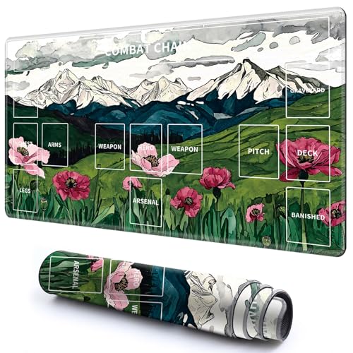 Niedliche Spielmatte mit Zonen -3 für MTG-Kartenspiel, 59,9 x 34,8 cm, rutschfeste Schreibtischunterlage mit glatter Oberfläche und genähtem Rand für TCG-Karten-Brettspiele, Zubehör, Rosa Blumen Berg Niedliche Spielmatte mit Zonen -3 für MTG-Kartenspiel, 59,9 x 34,8 cm, rutschfeste Schreibtischunterlage mit glatter Oberfläche und genähtem Rand für TCG-Karten-Brettspiele, Zubehör, Rosa Blumen Berg von CGFGHHUY
