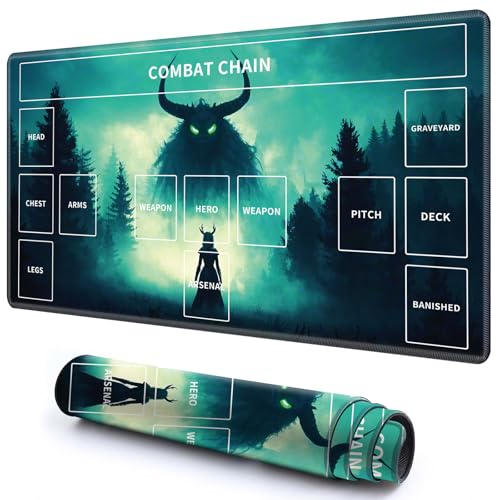 Niedliche Spielmatte mit Zonen -3 für MTG-Kartenspiel, 59,9 x 34,8 cm, rutschfeste Schreibtischunterlage mit glatter Oberfläche und genähtem Rand für TCG-Karten-Spiele-Zubehör, Kuh im Schwarzwald Niedliche Spielmatte mit Zonen -3 für MTG-Kartenspiel, 59,9 x 34,8 cm, rutschfeste Schreibtischunterlage mit glatter Oberfläche und genähtem Rand für TCG-Karten-Spiele-Zubehör, Kuh im Schwarzwald von CGFGHHUY