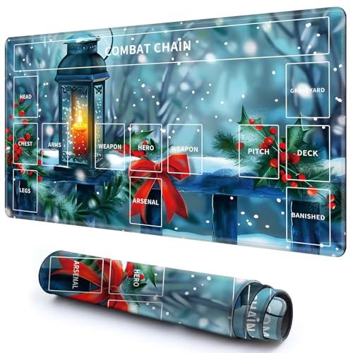 Niedliche Spielmatte mit Zonen -3 für MTG-Kartenspiel, 59,9 x 34,8 cm, rutschfeste Schreibtischunterlage mit glatter Oberfläche und genähtem Rand für TCG-Karten-Spiele-Zubehör, Schnee und Wald Niedliche Spielmatte mit Zonen -3 für MTG-Kartenspiel, 59,9 x 34,8 cm, rutschfeste Schreibtischunterlage mit glatter Oberfläche und genähtem Rand für TCG-Karten-Spiele-Zubehör, Schnee und Wald von CGFGHHUY