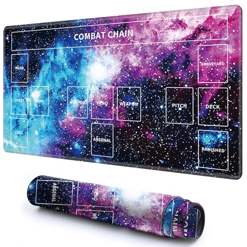 Niedliche Spielmatte mit Zonen -3 für MTG-Kartenspiel, 69,8 x 39,9 cm, rutschfeste Schreibtischunterlage mit glatter Oberfläche und genähtem Rand für TCG-Karten-Brettspiele-Zubehör, Blau-Violette Niedliche Spielmatte mit Zonen -3 für MTG-Kartenspiel, 69,8 x 39,9 cm, rutschfeste Schreibtischunterlage mit glatter Oberfläche und genähtem Rand für TCG-Karten-Brettspiele-Zubehör, Blau-Violette von CGFGHHUY